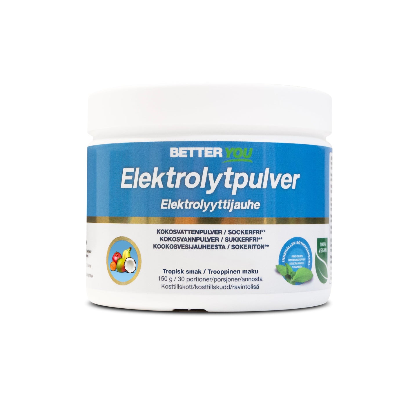 BetterYou Elektrolytpulver 150 g - Tropisk