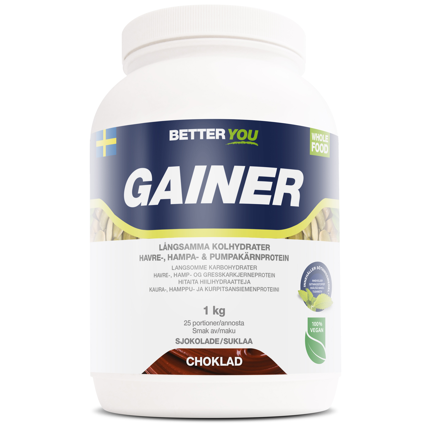 BetterYou Whole Food Gainer 1 kg - Choklad