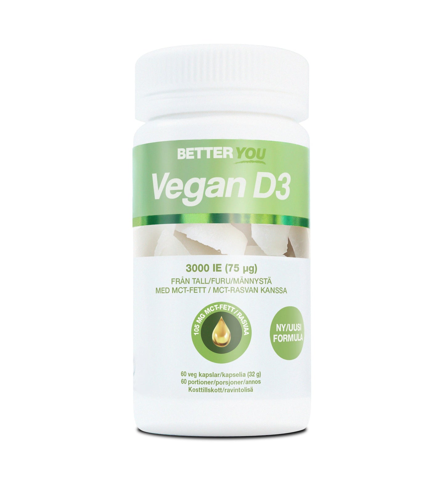 BetterYou Vegan D3 3000IE + MCT-fett - 60 kaps
