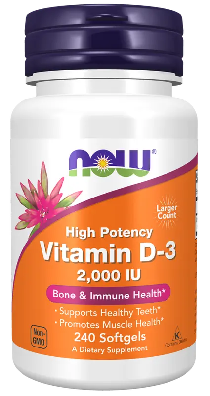 Now Foods Vitamin D-3 2000 IU 240 kapslar