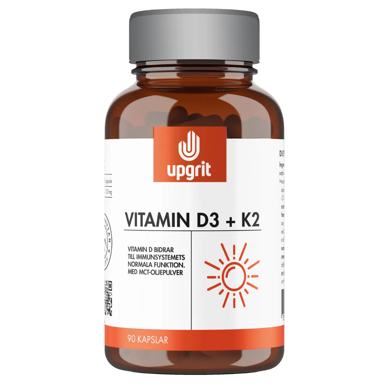 Upgrit Vitamin D3 + K2 90 kapslar