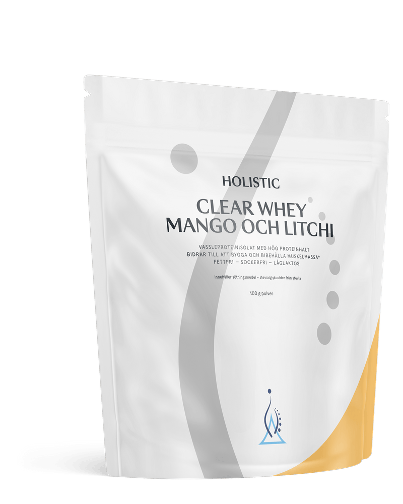 Holistic Clear Whey vassleproteinisolat mango och litchi, 400g