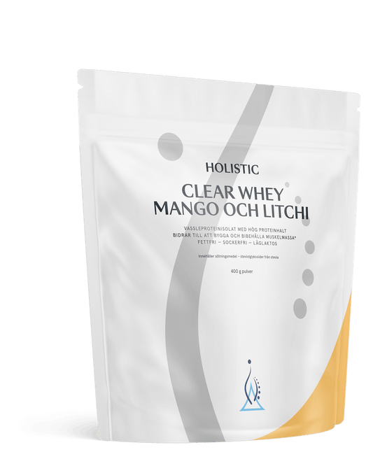 Holistic Clear Whey vassleproteinisolat mango och litchi, 400g