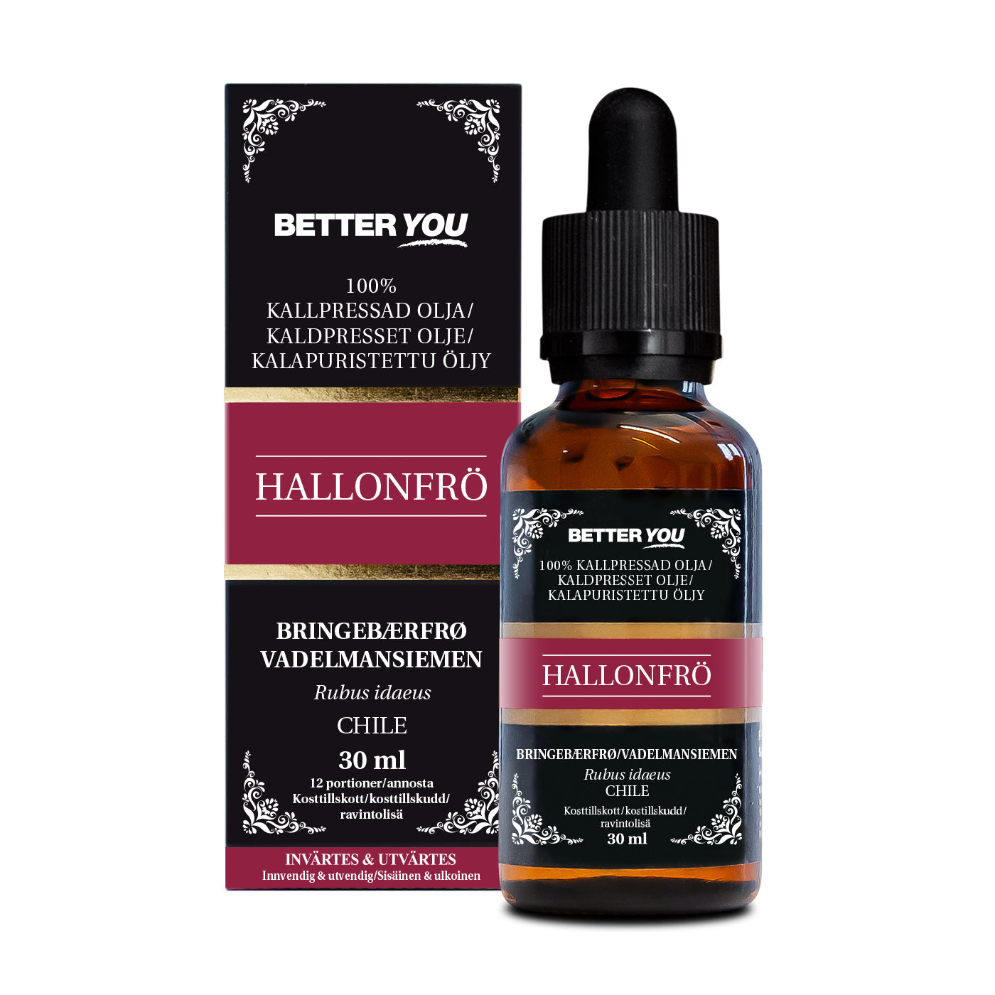 BetterYou Hallonfröolja Kallpressad - 30 ml