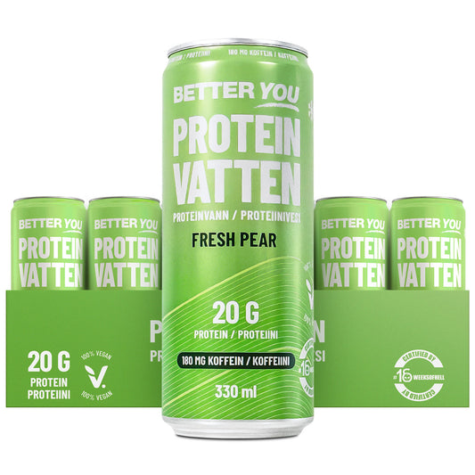 BetterYou Proteinvatten Fresh Pear Koffein 180 mg 330 ml  24 st
