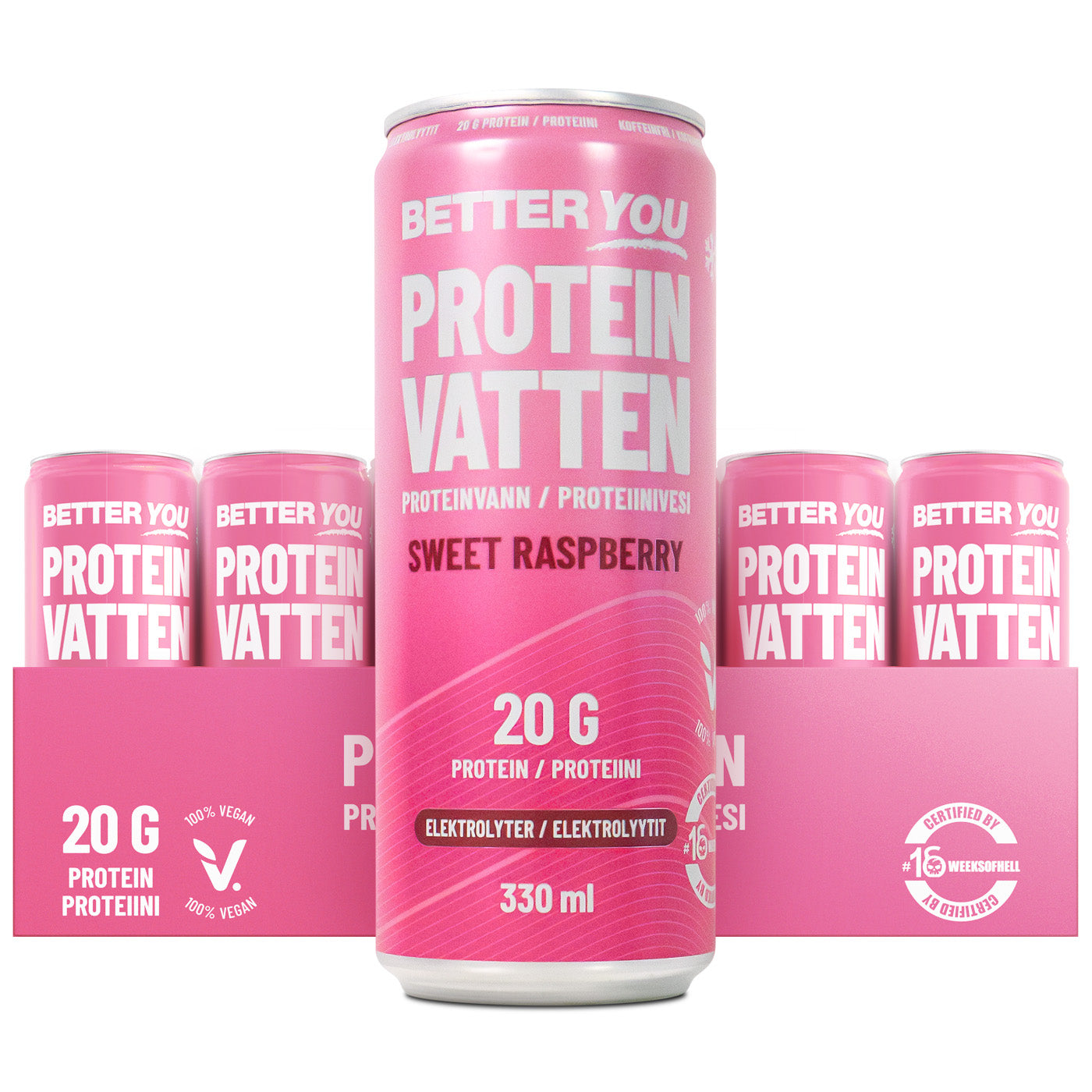 BetterYou Proteinvatten Sweet Raspberry Elektrolyter 330 ml  24