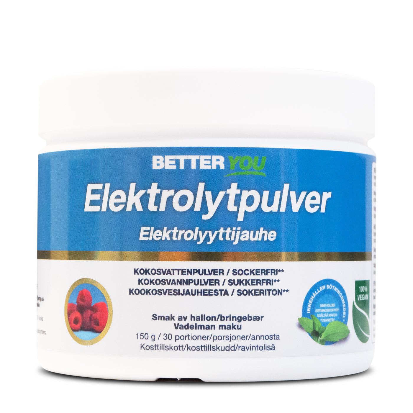 BetterYou Elektrolytpulver 150 g - Hallon