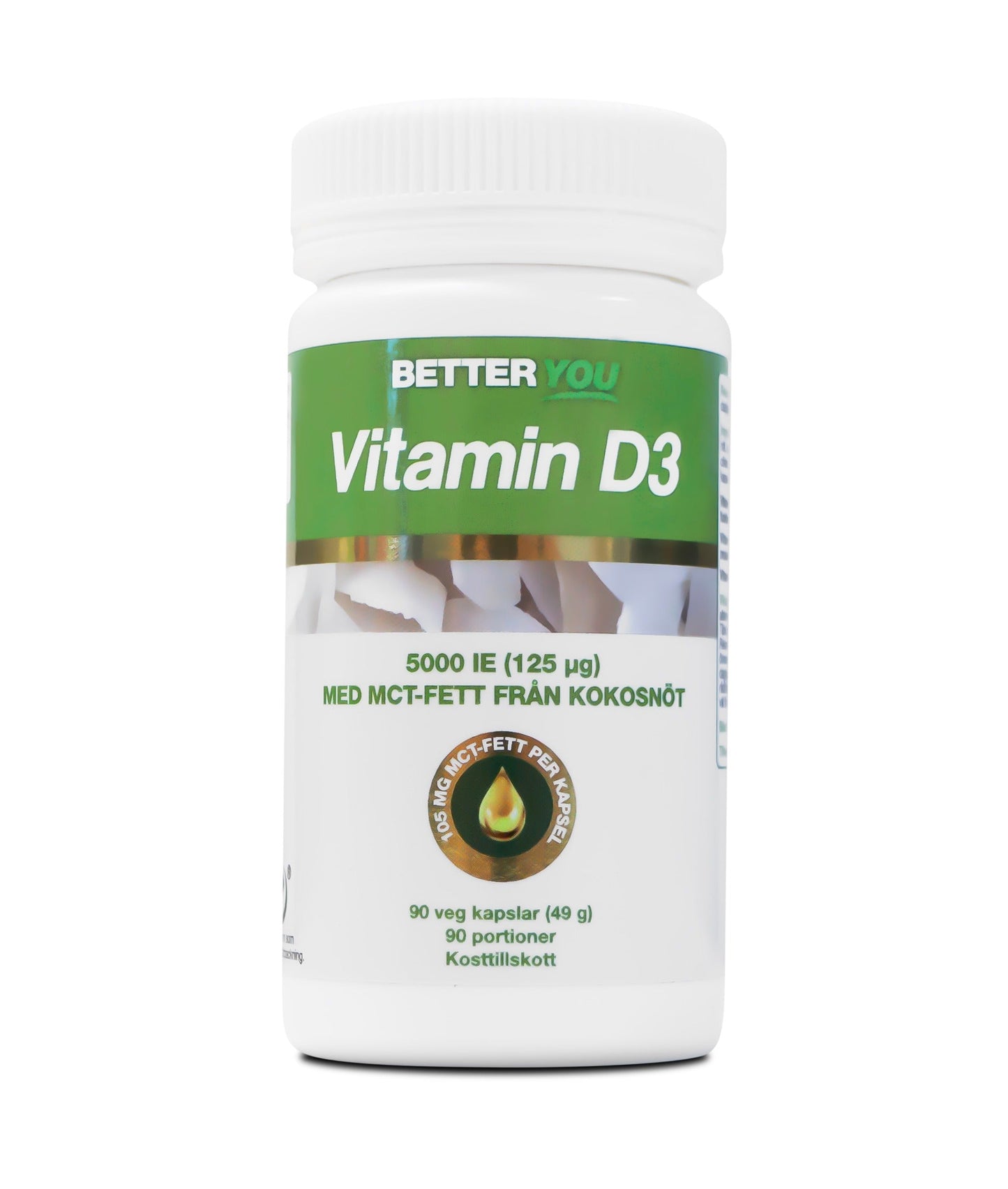 BetterYou Vitamin D3 5000IE + MCT-Fett - 90 kaps