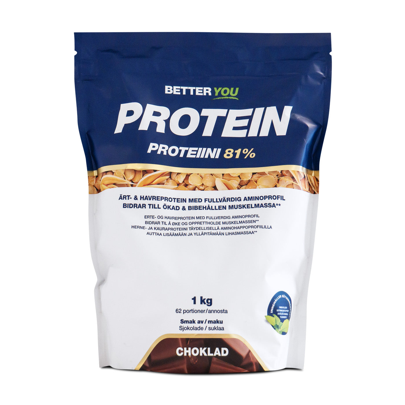BetterYou Ärt- och havreprotein 1 kg - Choklad
