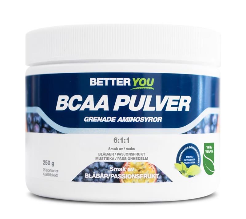 BetterYou Naturligt BCAA Pulver 250 g - Passion/Blåbär
