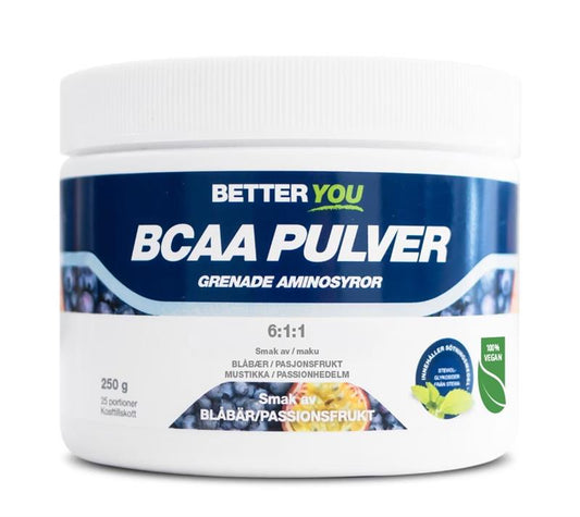 BetterYou Naturligt BCAA Pulver 250 g - Passion/Blåbär