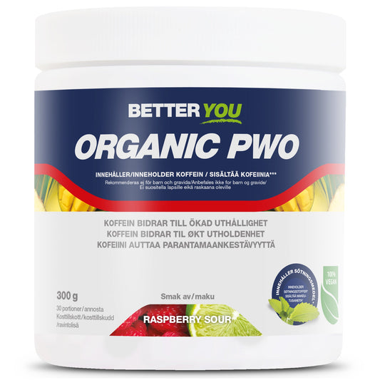 BetterYou Organic PWO 300 g - Raspberry Sour
