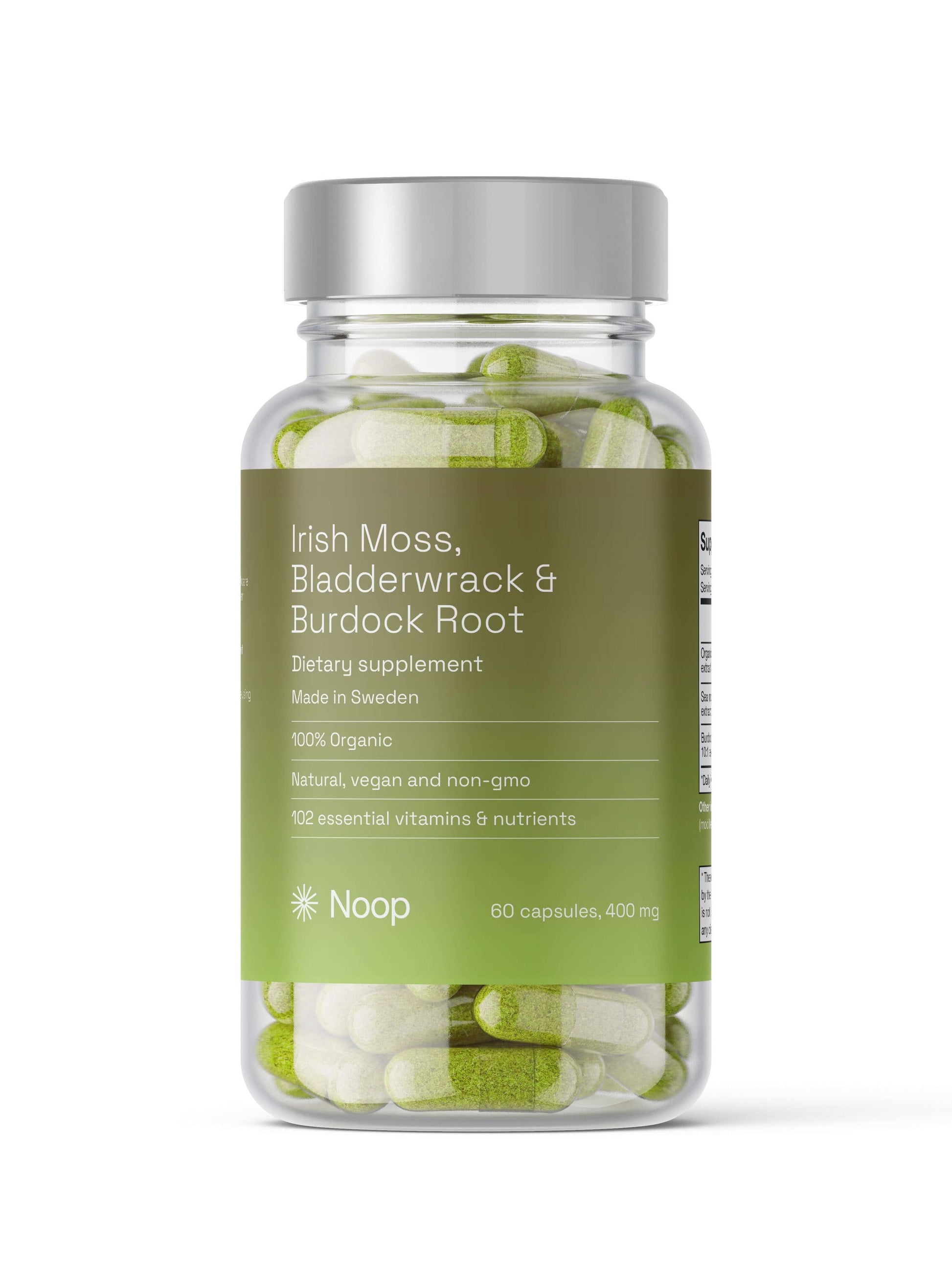 Noop Irish Moss, Bladderwrack & Burdock Root 60 kapslar framsida