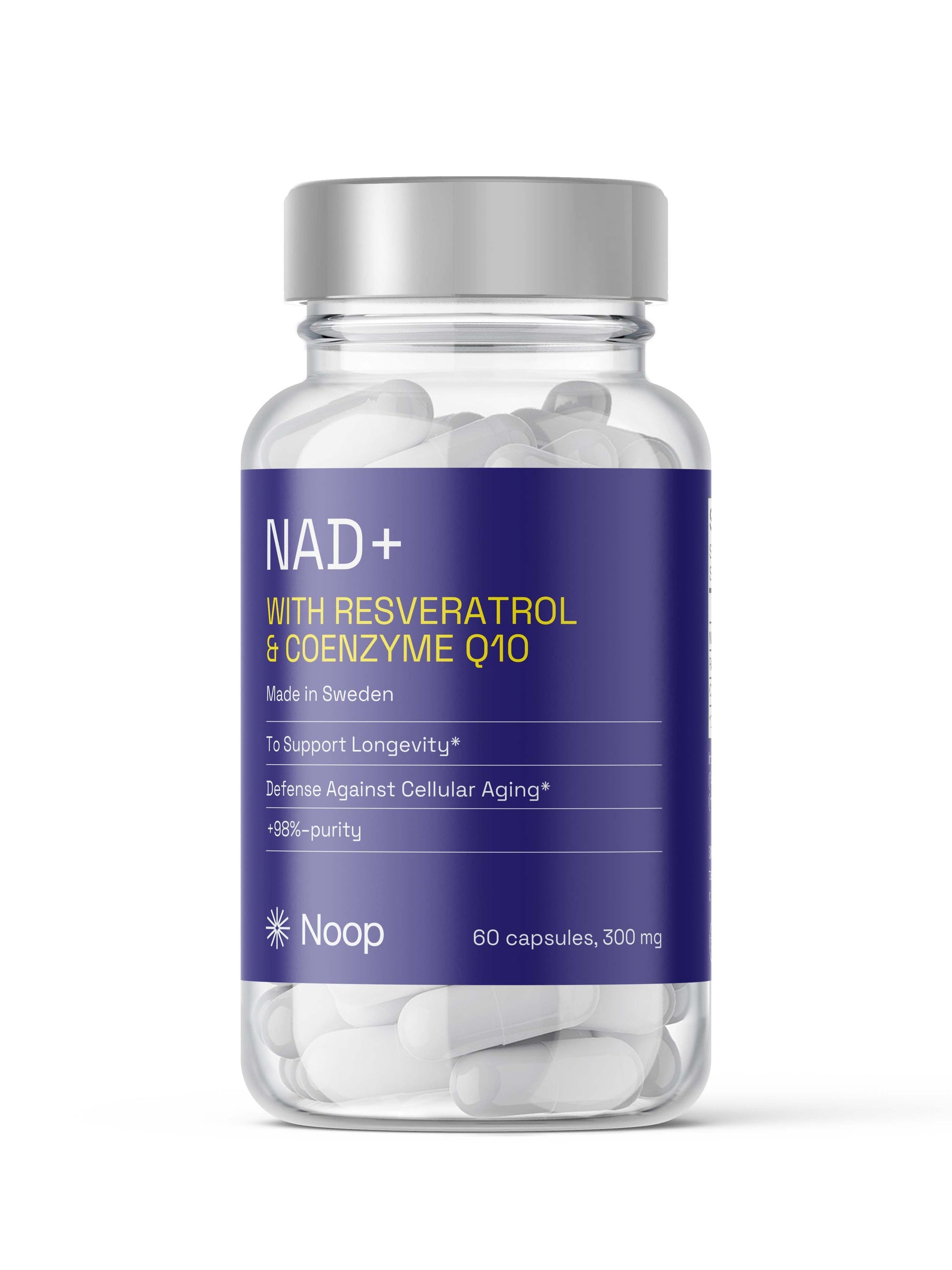 Noop NAD+ Komplex med Resveratrol & CoQ10 framsida