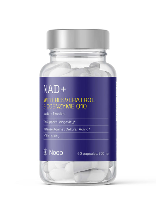 Noop NAD+ Komplex med Resveratrol & CoQ10 framsida