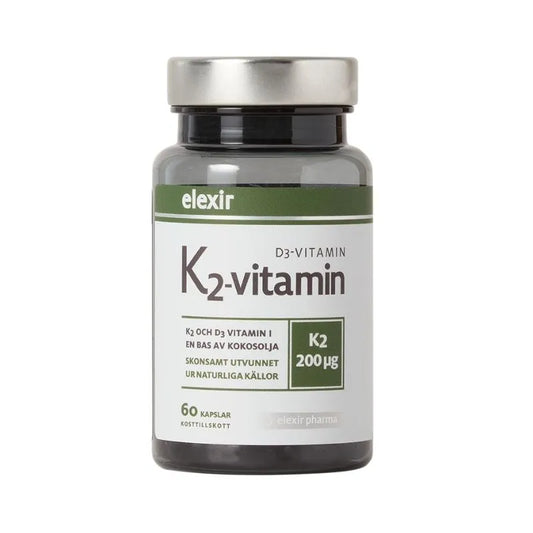 Elexir Pharma K2+D3 200 mcg 60 kapslar