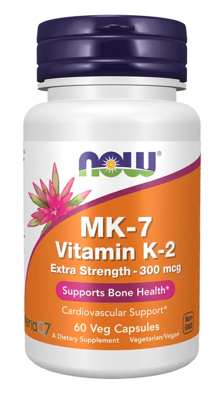Now Foods MK-7 Vitamin K-2, Extra Strength 300 mcg 60 vegcaps