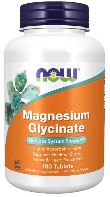 Now Foods Magnesiumglycinat 180 tabletter