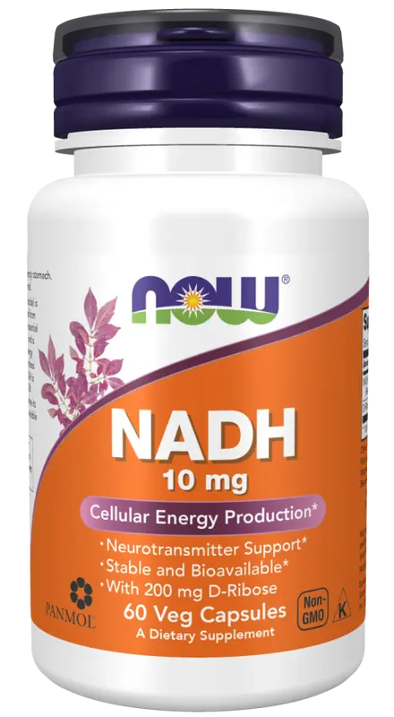Now Foods NADH 10 mg + 200 mg Ribose 60 vcaps