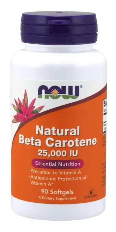 Now Foods Natural Beta Carotene 25000 IU 90 kapslar