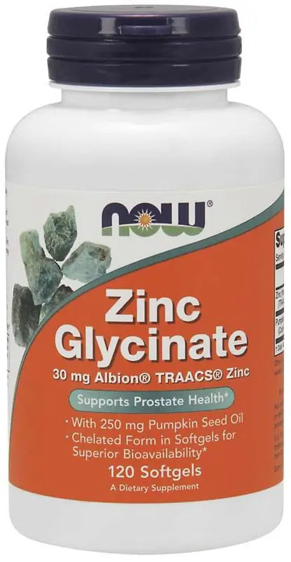 Now Foods Zinkglycinat 30 mg 120 kapslar